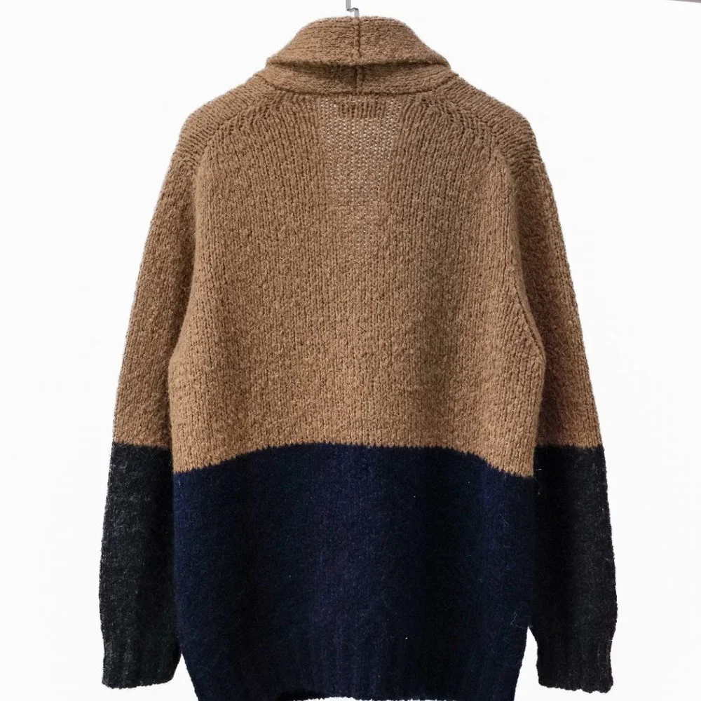 SOLD Brunello Cucinelli Colorblock Shawl Collar Cardigan - Picture 3 of 13